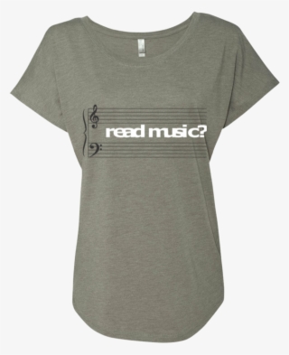 Read Music Grand Staff Ladies Dolman Sleeve Shirt - Sleeve #9550460