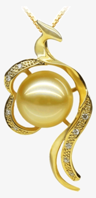 Golden Phoenix Pearl Necklace - Pendant #9550845