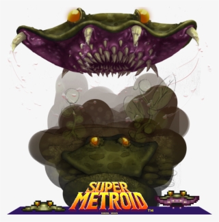 This Is A Chutleach From The Water Area In Super Metroid - Super Metroid Title Screen #9552036