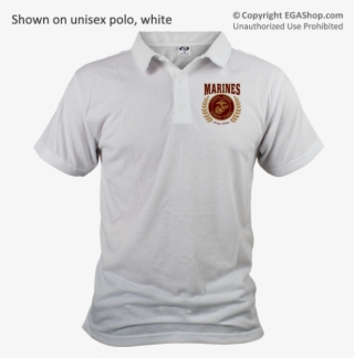 This Design Features The Eagle, Globe, And Anchor In - Polo Shirt #9552872