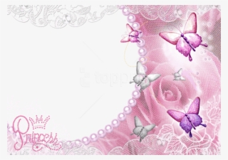 Free Png Pink Transparent Frame With Butterflies Background - Fondos Invitaciones 15 Años #9553253