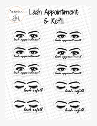 Lash Appointment & Refill Sticker Sheet - Moustache #9556559