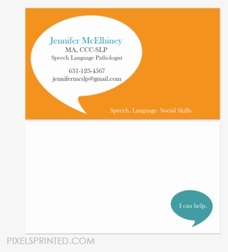 Slp Business Cards, Speech Language Pathologist Business - Graphic Design #9558294