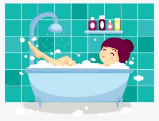 Bathing Bathroom Bubble Bath Bathtub Towel Cute Cartoon - Bubble Bathtub Clipart Free #9558519