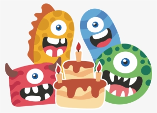 Birthday Party Cartoon - Cute Monster Birthday Png #9564659