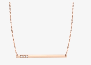 Gold Bar Necklace With Diamonds - Necklace #9565074