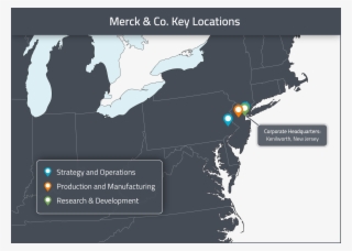 A Map Of Merck & Co's Us Corporate Locations - Atlas #9568317