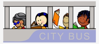 Reading On The Bus Png - Cartoon #9572938