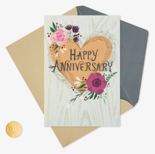 Heart And Flowers With Glitter Anniversary Card - Hybrid Tea Rose #9581441