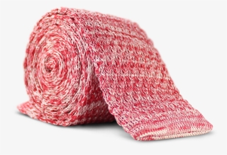 Dark Salmon Melange Knit Tie - Wool #9586870