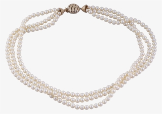 Ciner Torsade Style Three-strand Simulated Pearl Necklace - Baroda Pearls #9587488