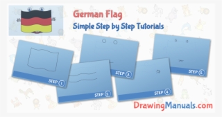 How To Draw German Flag, Cartoons, Nations, Easy Step - Electric Blue #9588050