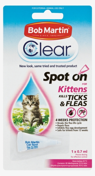 Clear Tick & Flea Spot On For Kittens - Bob Martin Spot On Dogs #9589588
