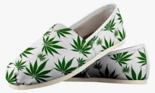 Customized Weed Design Print Casual Shoes, Women's, - Slip-on Shoe #9590198