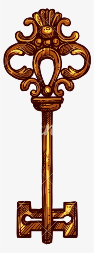 Drawn Cross Rustic Cross - Old Metal Keys #9592068