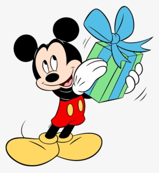 Mickey Mouse's Present Mickey Mouse Birthday - Mickey Mouse With Gift ...