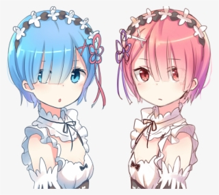 #anime #remram #rem #ram - Anime Twins With Blue And Pink Hair #9593753