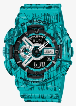 Casio G Shock Ga 110sl 3a Men's Ana Digi Blue Resin - G Shock Malaysia 2017 #9594493