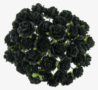 Jet Black Mulberry Paper Open Roses - Jet Black Roses #9595008
