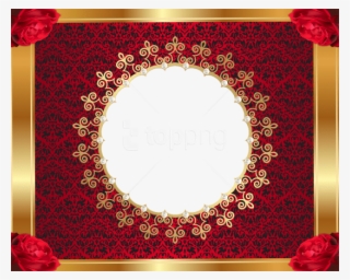 Free Png Best Stock Photos Red And Goldframe With Roses - Red Gold Picture Frames #9595289
