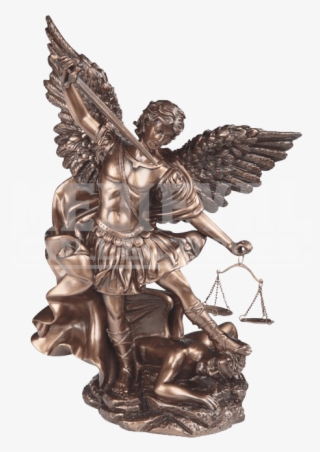Michael Defeating Demon Statue - Demon Statue Png #9597200