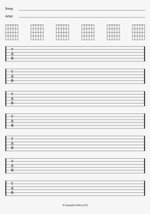 Free Guitar Tab Paper - Tablature - Free Transparent Png Download - Pngkey