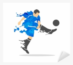Vector Illustration Of Soccer Player In An Action With - Soccer Watercolor #961421