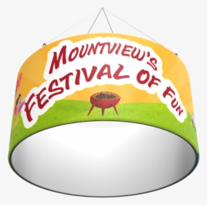 10 X 4ft Custom Circle Trade Show Circle Hanging Banner - Bison #961836