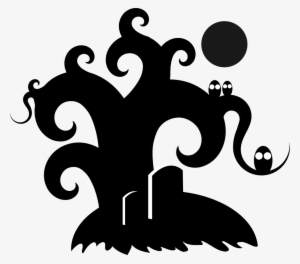 Halloween - Spooky Graves - Halloween Clipart Black And White #961928
