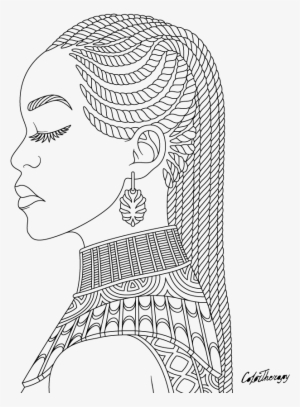 Jpg Transparent Stock African Drawing Dread - Coloring Pictures Of African Women #961957