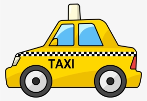 Clipart Transparent Stock Yellow Cab Outline Color - Taxi Cartoon #963238