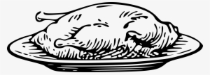 Chicken On Plate Vector Library Library - Chicken Breast Clipart Black And White #964771