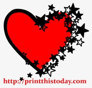 Falling Stars Clipart Heart - Black And Red Heart Clipart #965080