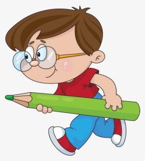 Kid Closing Up Computer Vector Png Ile - Menino Com Lapis Desenho #965274