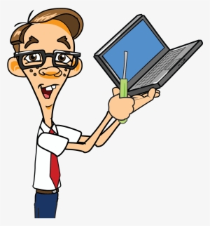 Pc Clipart Animated Computer - Computer Technician Cartoon Png #965322