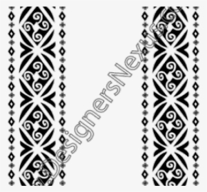 Border Design Black And White Tribal - Portable Network Graphics #965510