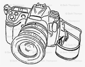 Camera Sketch Wallpaper Beththompsonart Spoonflower - Camera Drawing Transparent Background #966106