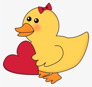 Cute Duck Clip Art - Duck With A Heart #967448