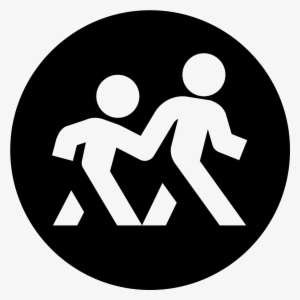 A Logo Of Two Humanoid Figures, One Large, One Small, - Black Circle #967737