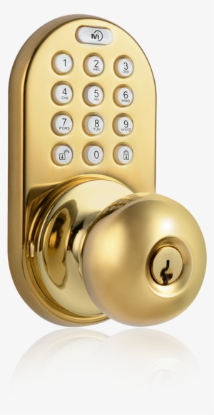 Keyless Entry Knob Door Lock With Rf Remote Control - Brass Keypad Door Knobs #967996