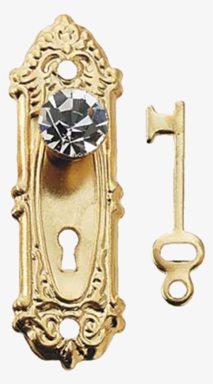 Dollhouse Crystal Opryland Door Knob With Plate And - Dollhouse Miniature Crystal Opryland Doorknob W/plate #968106