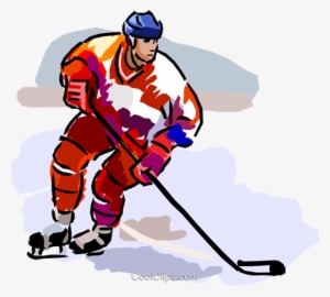Hockey Player Royalty Free Vector Clip Art Illustration - Clipart For Canadian Hockey #968191