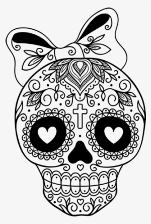 Dibujo De Calavera Mejicana Con Lazo Para Colorear - Mascara De Calavera Para Colorear #969427