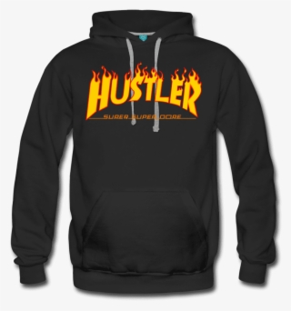 Hustler Thrasher Fire Logo Black Premium Hoodie Men's - Hoodie #9601586