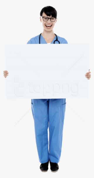 Free Png Download Doctor Holding Banner Png Images - Sitting #9607654