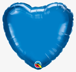 Sapphire Blue Heart Shaped 18'' Foil Decorator Balloon - Qualatex #9608432