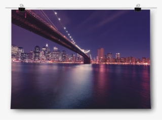 Brooklyn Bridge Nyc Long Exposure - New York At Night With Quote #9608957