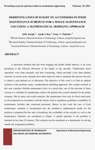 Modifying Lines Of Flight To Accommodate Fixed Maintenance - (page 5) #9612018