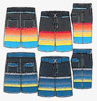 Swimwear Boys Sunset Stripe Swim Trunks, Size 2-4 - Board Short #9612105