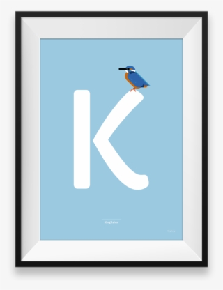 Kingfisher Minimalistic Print - Picture Frame #9613991